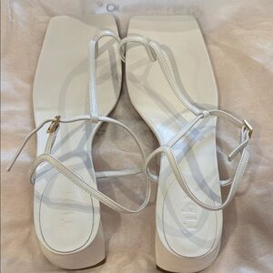 Tibi White Strappy Sandals